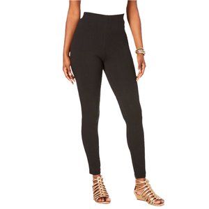 ROAMAN'S Black Stretch Cotton Knit Essentials Ankle Length Leggings 2X NEW
